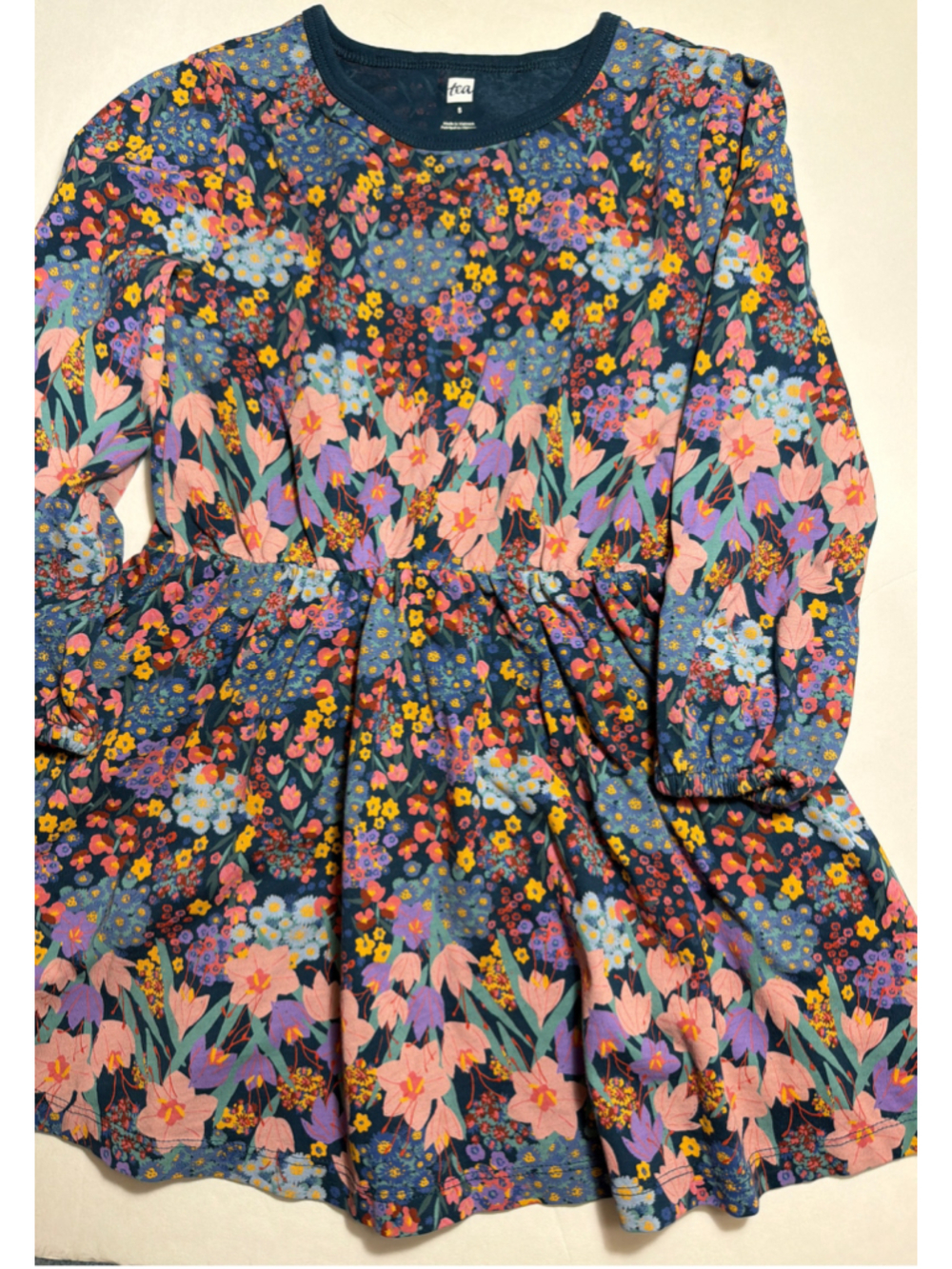 Girls Tea Collection Floral Long Sleeve Casual Dress Size 5 Autumn School